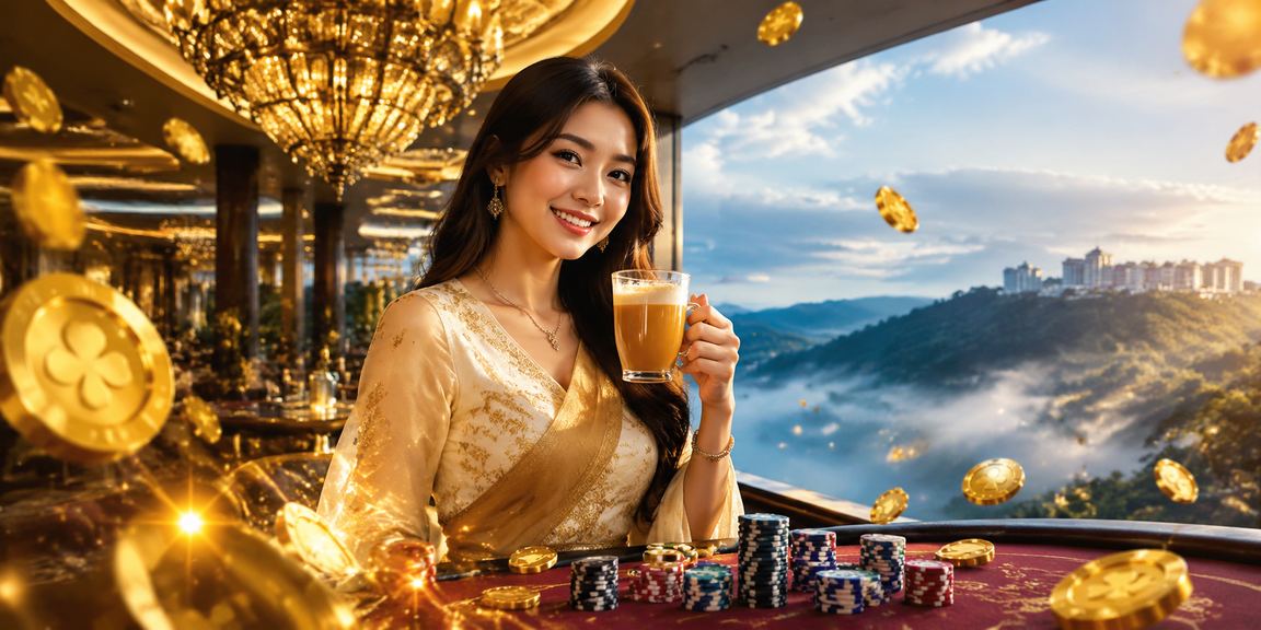 Suasana kasino hiburan Genting Highlands dalam gaya Melayu Malaysia yang meriah